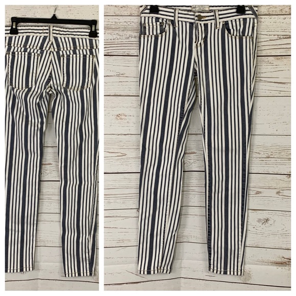 Free People Conductor Stripe low rise skinny pant jeans - Picture 3 of 10